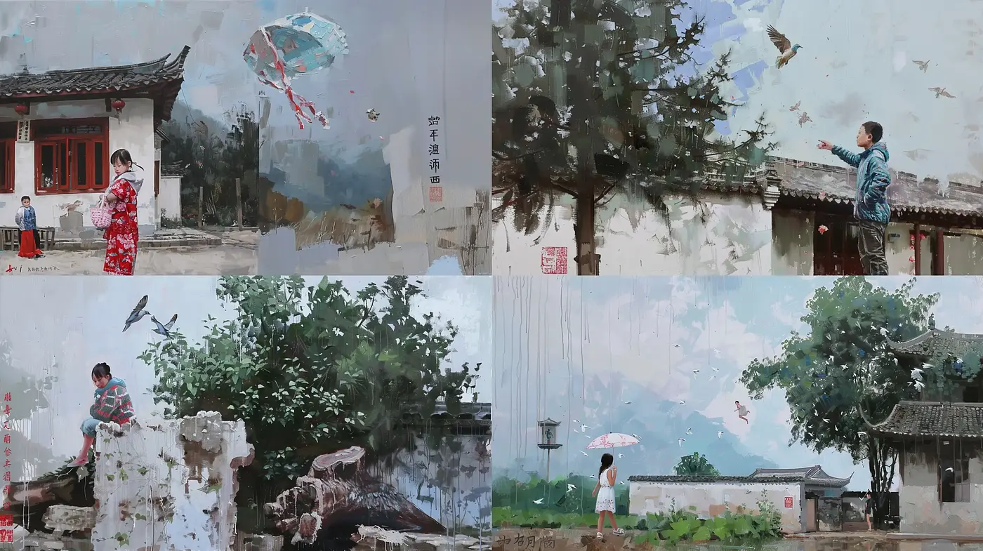 Impressionistic Echoes of East Asian Serenity - Midjourney sref style