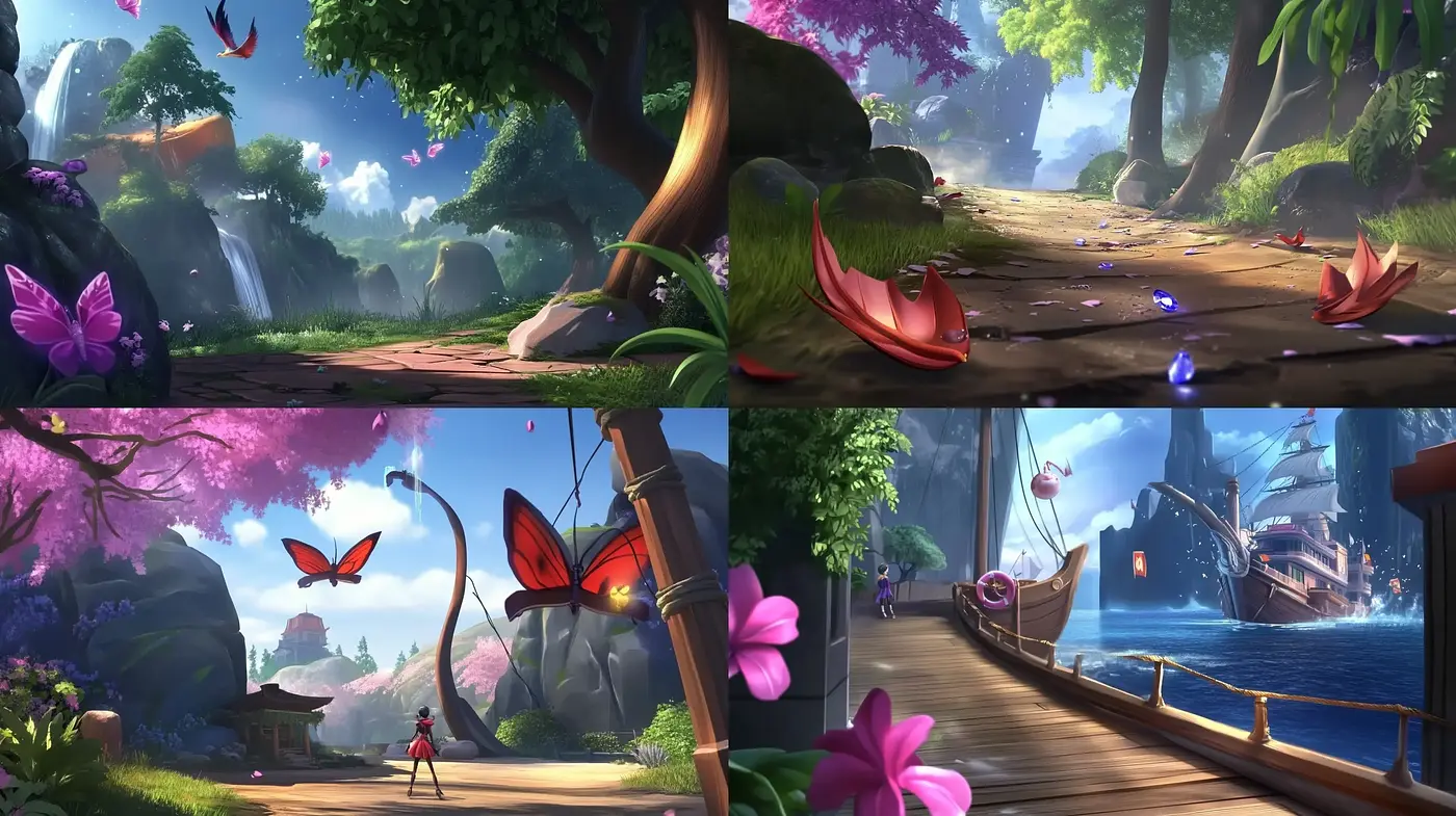 Enchanted Vivid Dreamscape: A Journey Through Lush and Lively Animation Art - Midjourney sref style