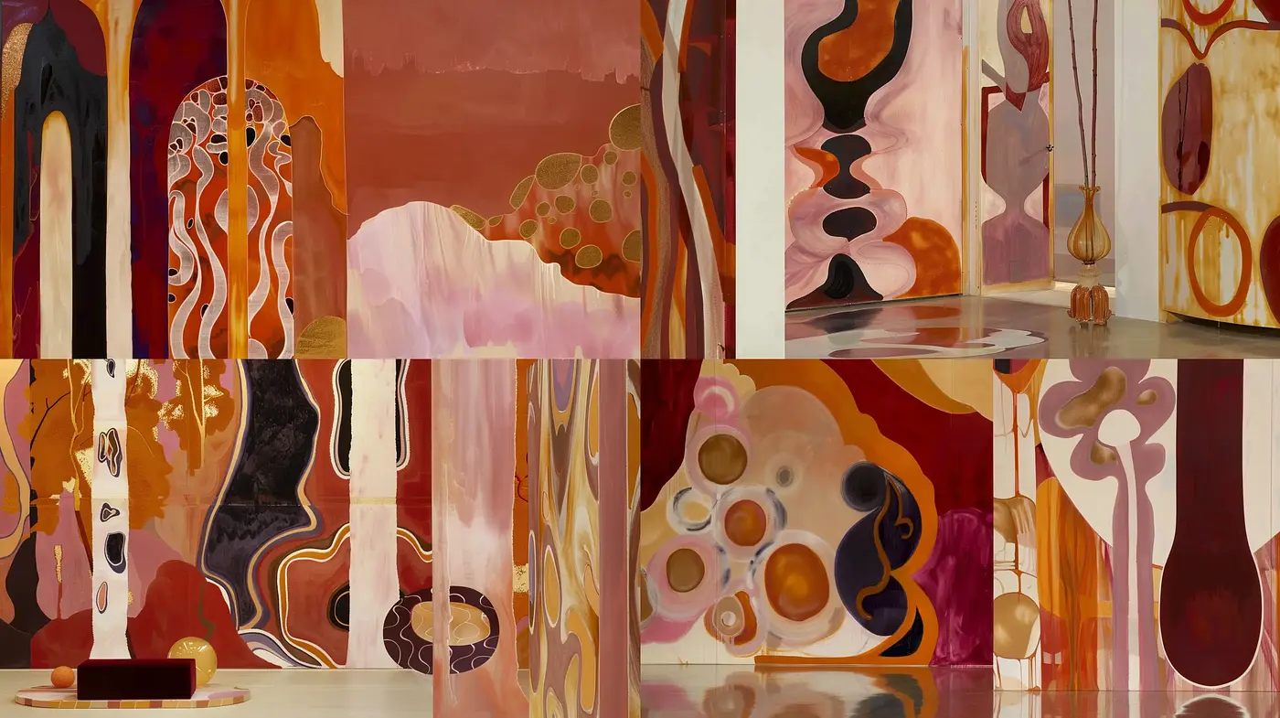 Abstract Organic Forms in Warm Earth Tones - Midjourney sref style