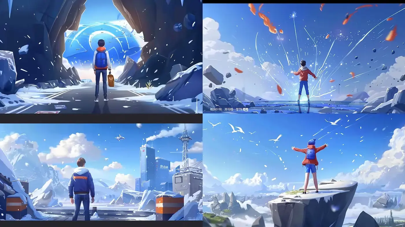 Dynamic and Aspirational Landscapes with a Futuristic Edge - Midjourney sref style