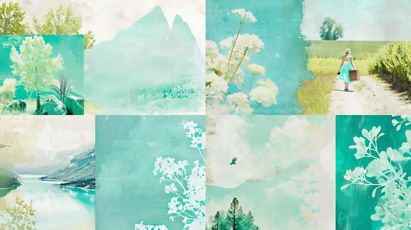 Ethereal Pastel Dreamscape Collages - Midjourney sref style