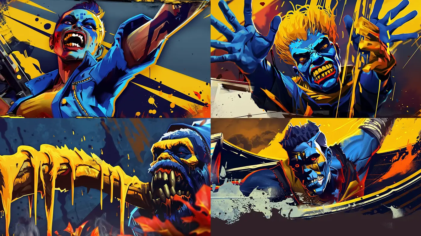 Expressive Comic Book Dynamism with Bold Color Contrasts - Midjourney sref style