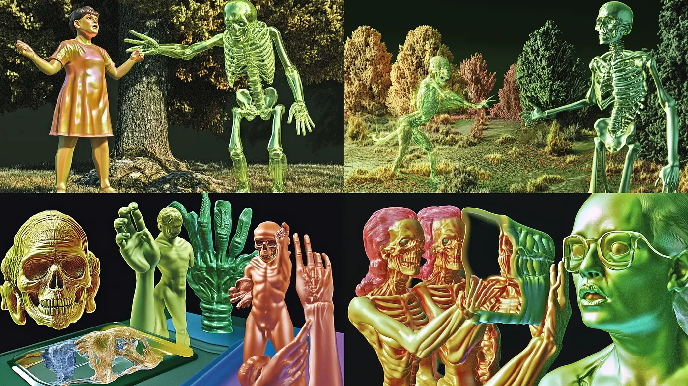 Neon-Gothic Melancholia – A Synthesis of Phosphorescent Hues with Macabre Elegance - Midjourney sref style
