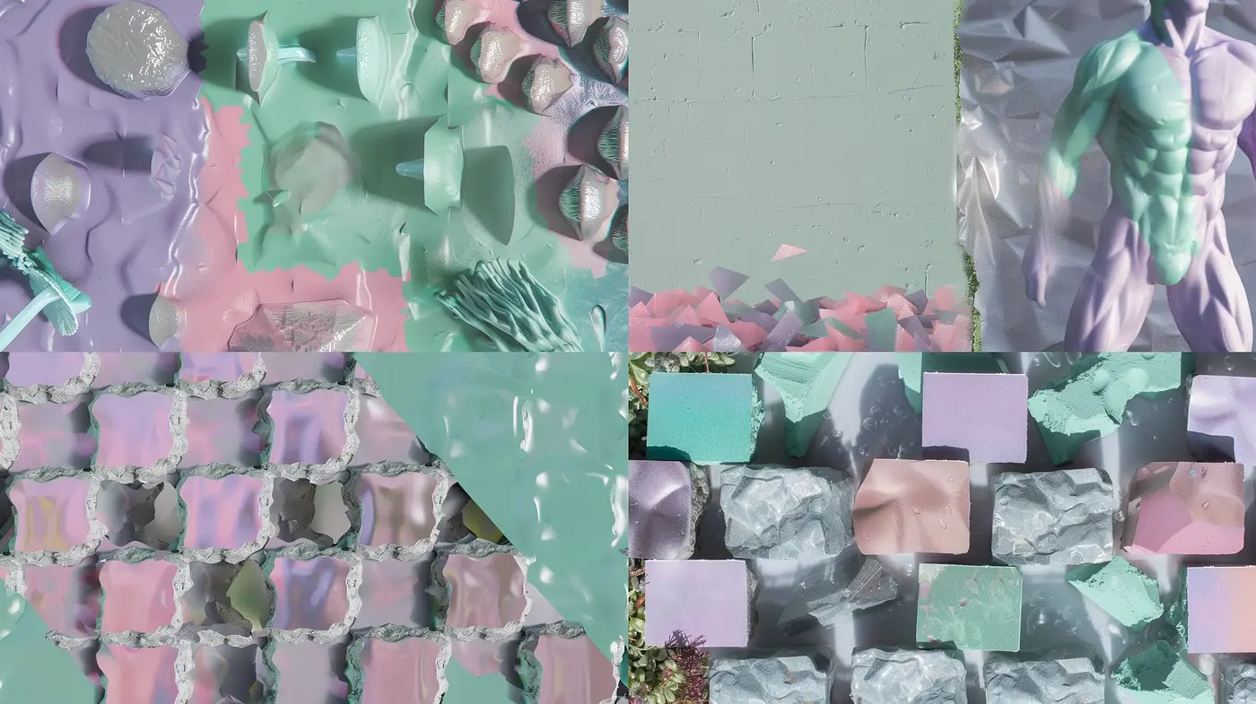 Ethereal Textural Harmony with a Pastel Dreamscape Palette - Midjourney sref style
