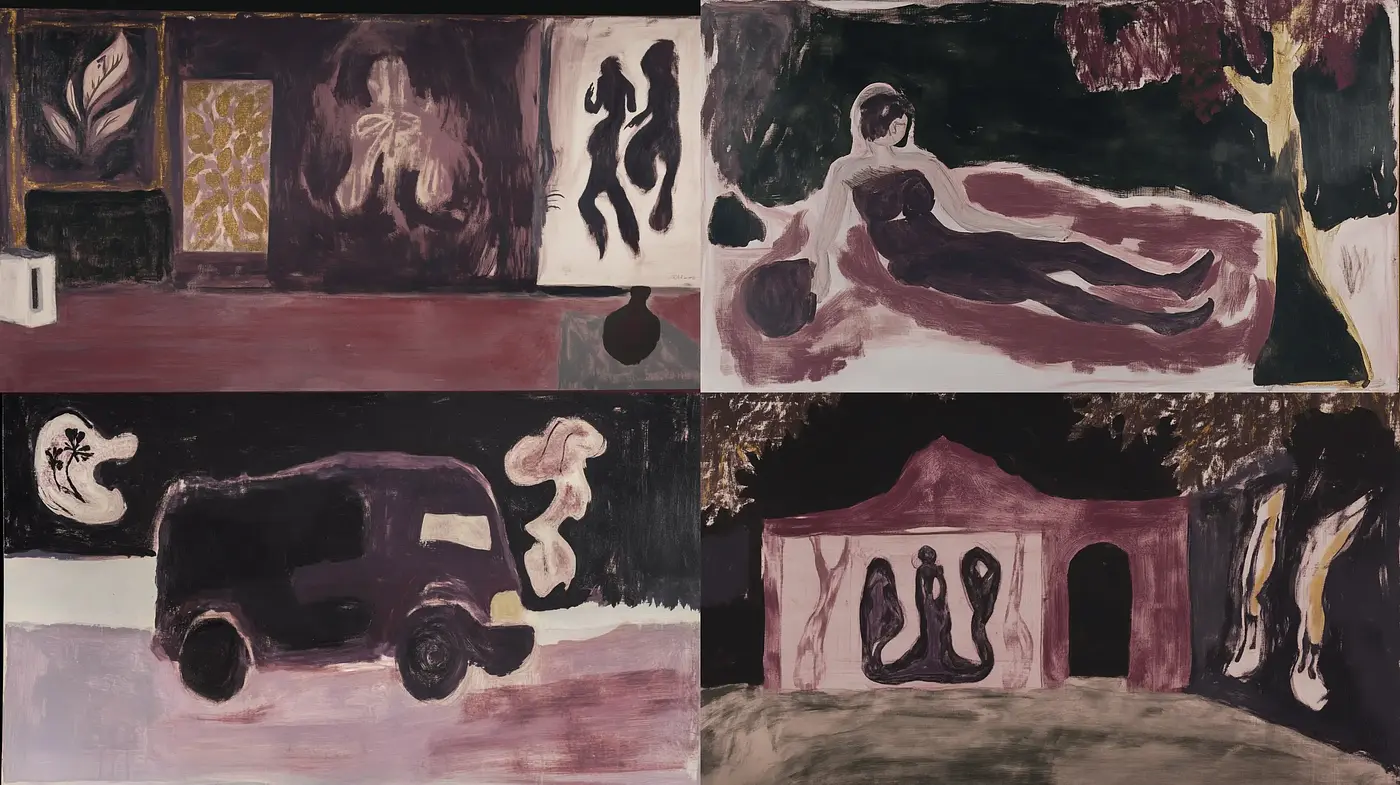 Abstract Expressionist Dreamscapes with Muted Earth Tones - Midjourney sref style