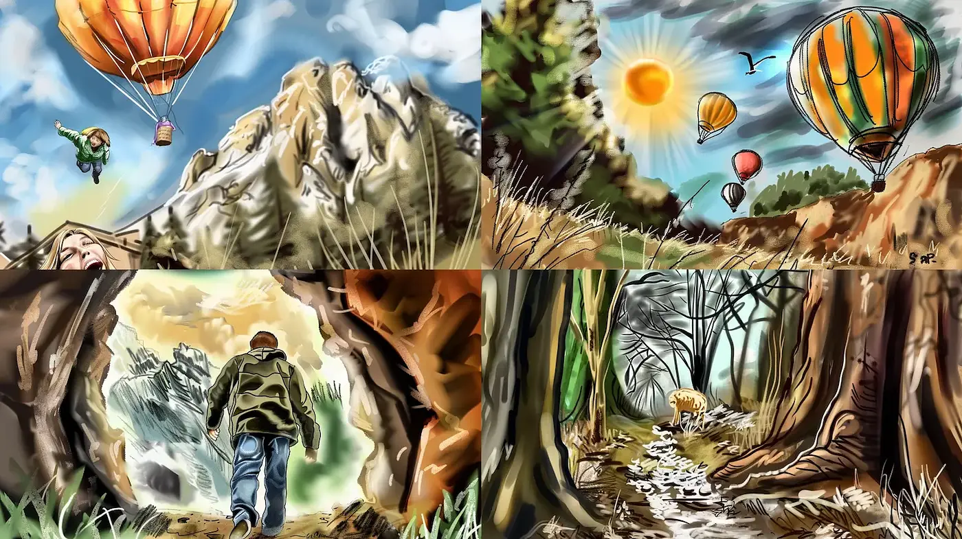 Vibrant, illustrative landscapes with a whimsical touch - Midjourney sref style