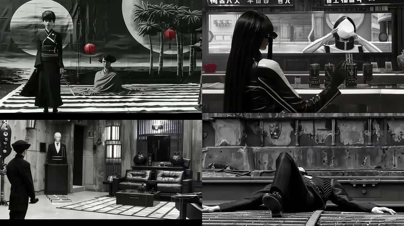 Monochromatic Elegance with Surreal Overtones - Midjourney sref style