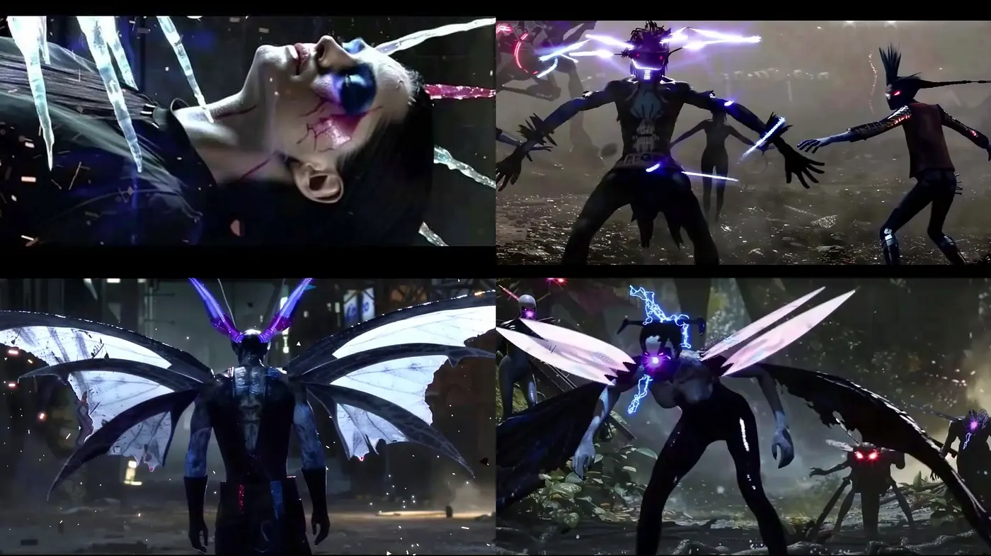 Cybernetic Fantasy Fusion with a Nocturnal Chromatic Palette - Midjourney sref style