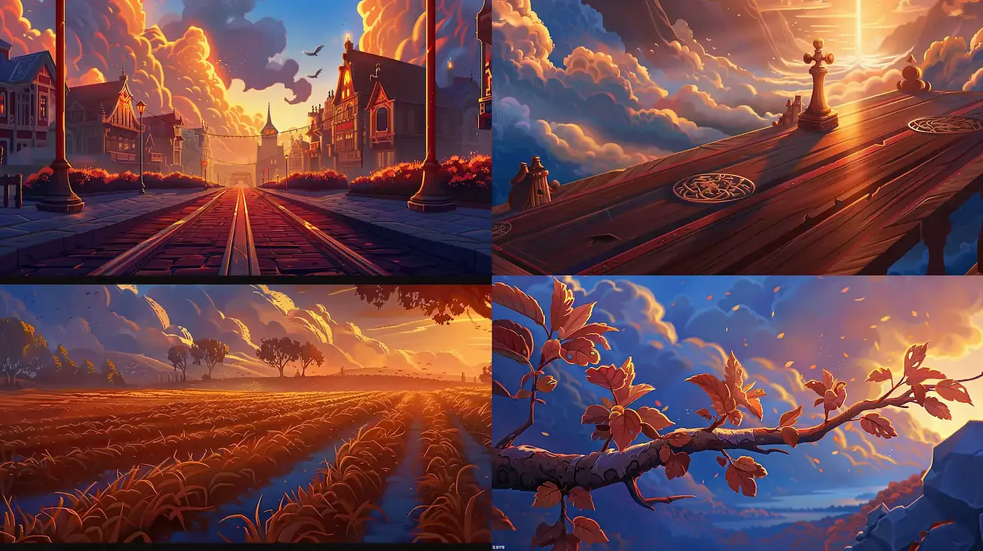 Dreamlike Illustrations with Warm Tones and Textures - Midjourney sref style