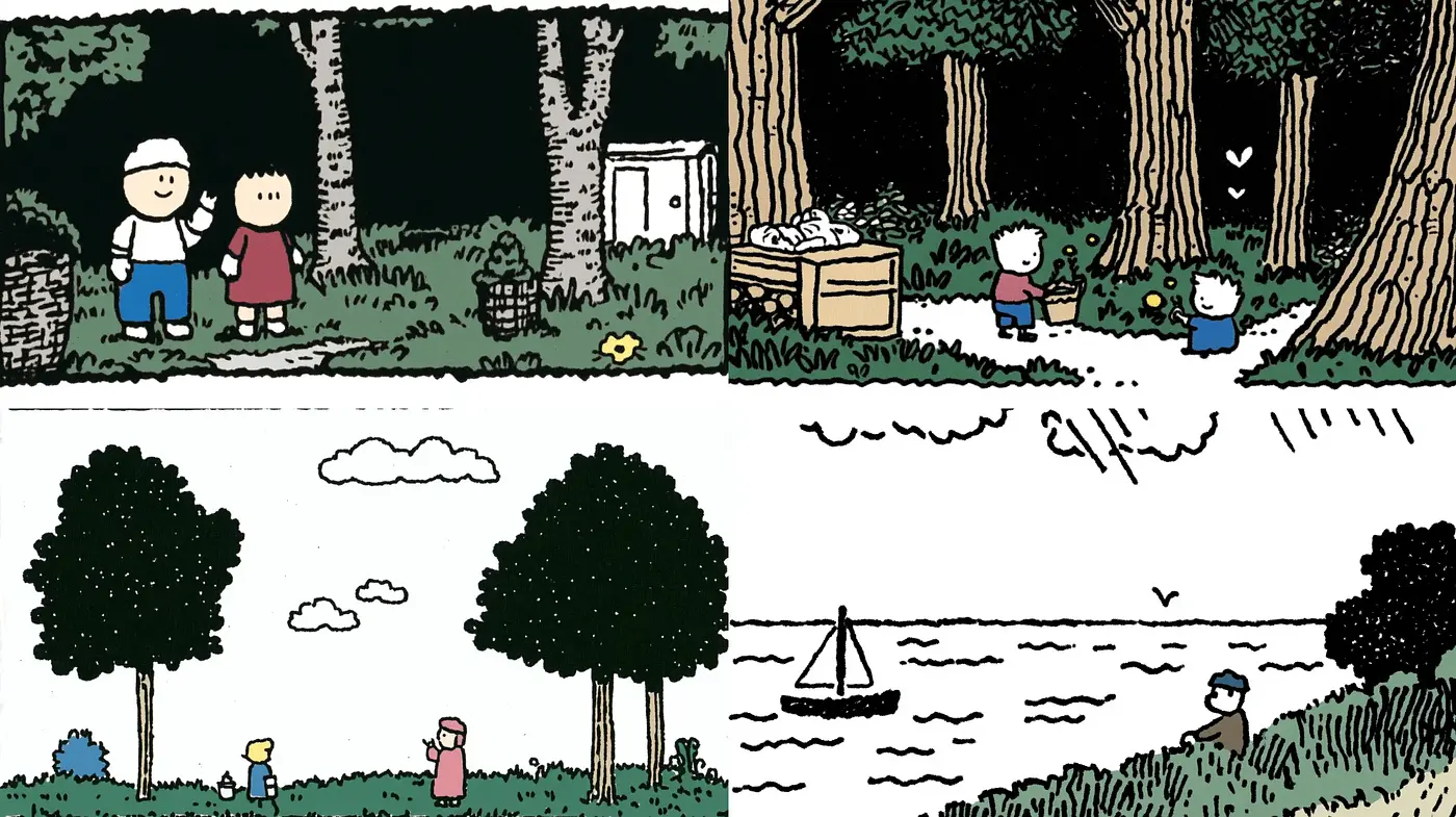 Whimsical Storybook Illustrations with a Nostalgic Essence - Midjourney sref style