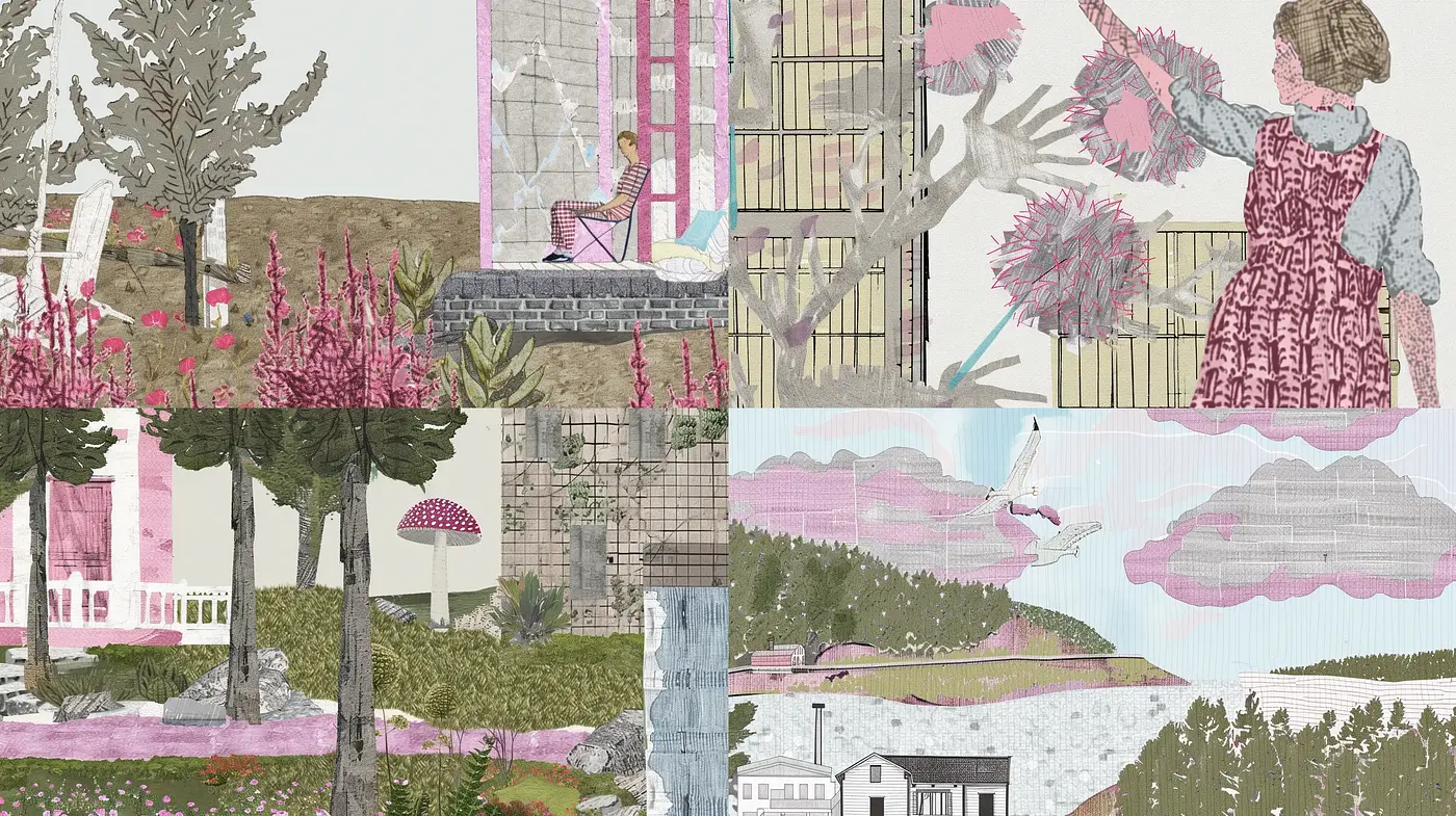 Textured Pastel Dreamscapes: A Cross-Stitch of Reality and Imagination - Midjourney sref style
