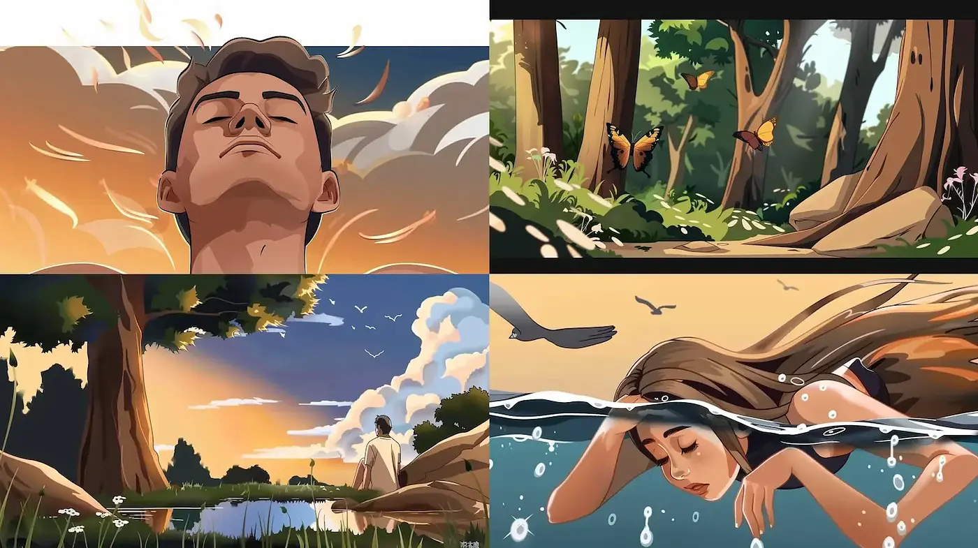 Lush Illustrative Nature Scenes with a Whimsical Touch - Midjourney sref style