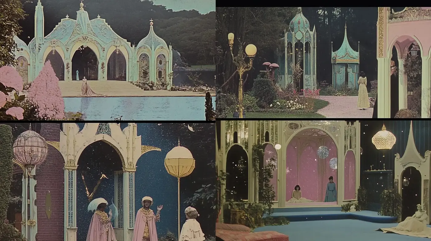 Enchanted Storybook Nostalgia: A Dreamlike Fusion of Classic Cinema and Fairy Tale Imagery - Midjourney sref style