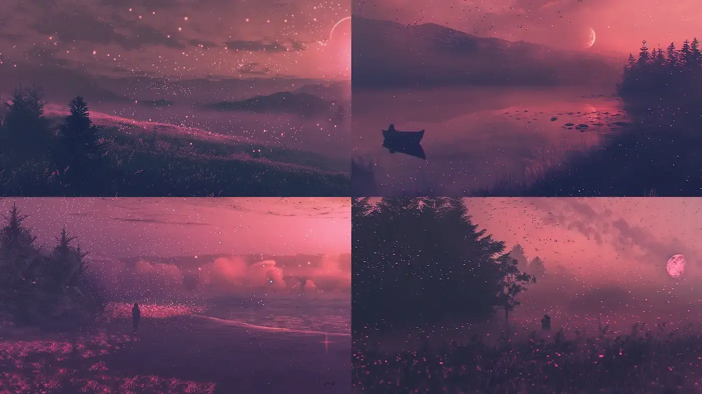 Whimsical and Dreamlike Landscapes with Ethereal Atmosphere - Midjourney sref style
