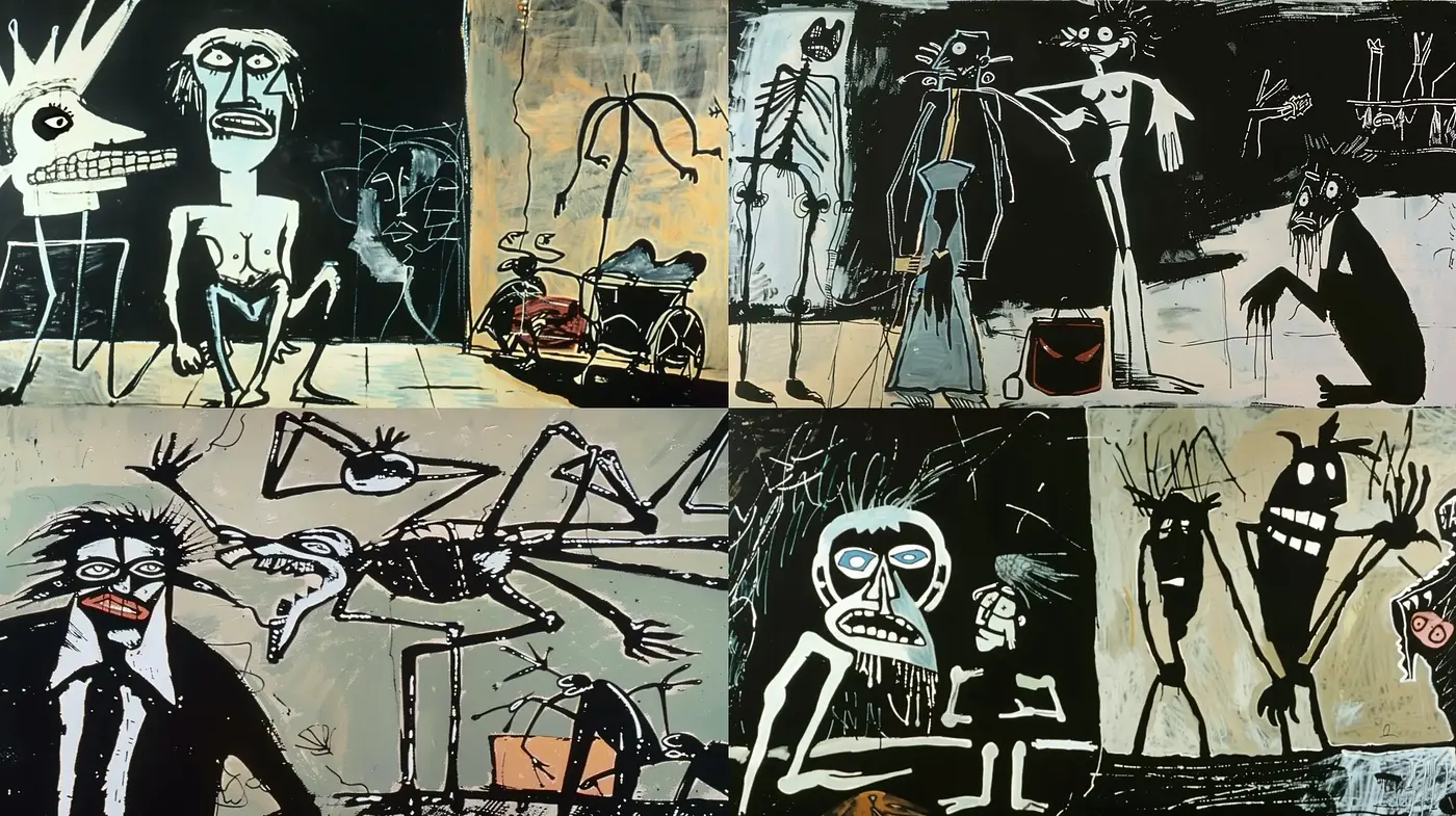 Abstract Expressionist Reverie with Primitivist Undertones - Midjourney sref style