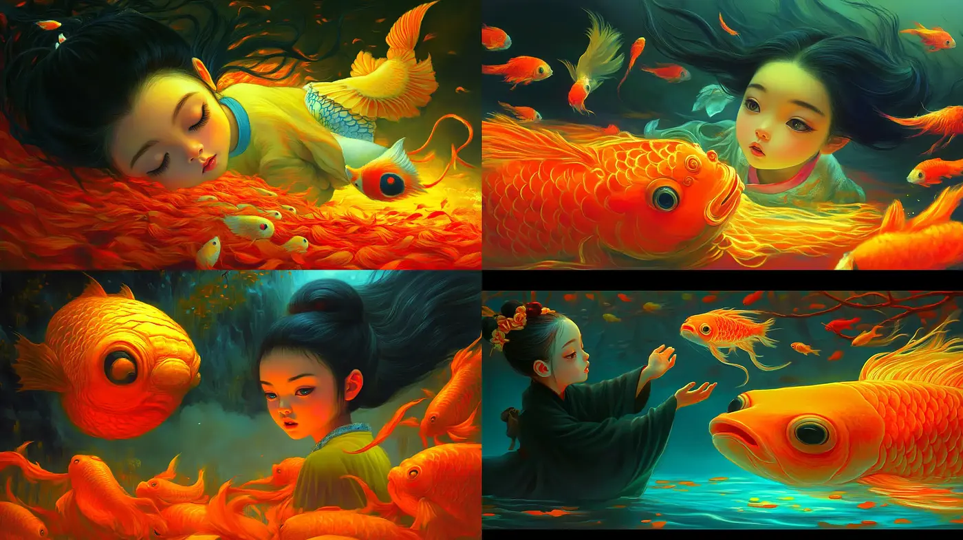 Underwater Serenity with Luminous Aquatic Dreamscapes - Midjourney sref style