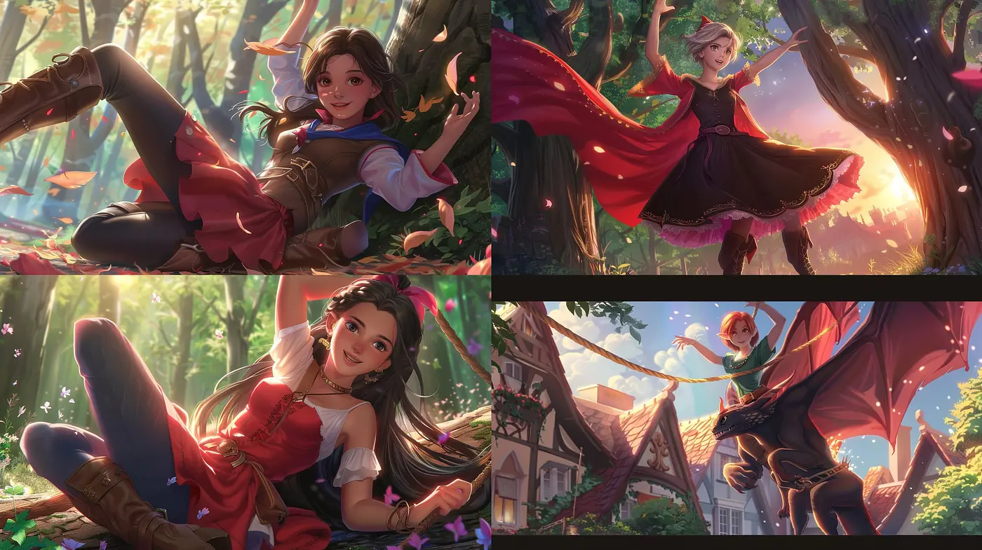 Enchanting Storybook Illustrations with a Warm and Lush Palette - Midjourney sref style