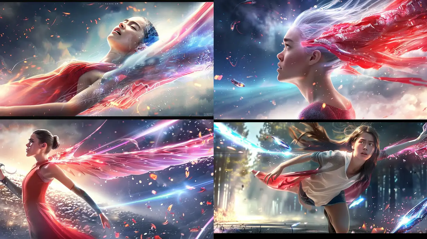 Ethereal Luminosity: A Dance of Light and Dynamic Elegance in Digital Artistry - Midjourney sref style