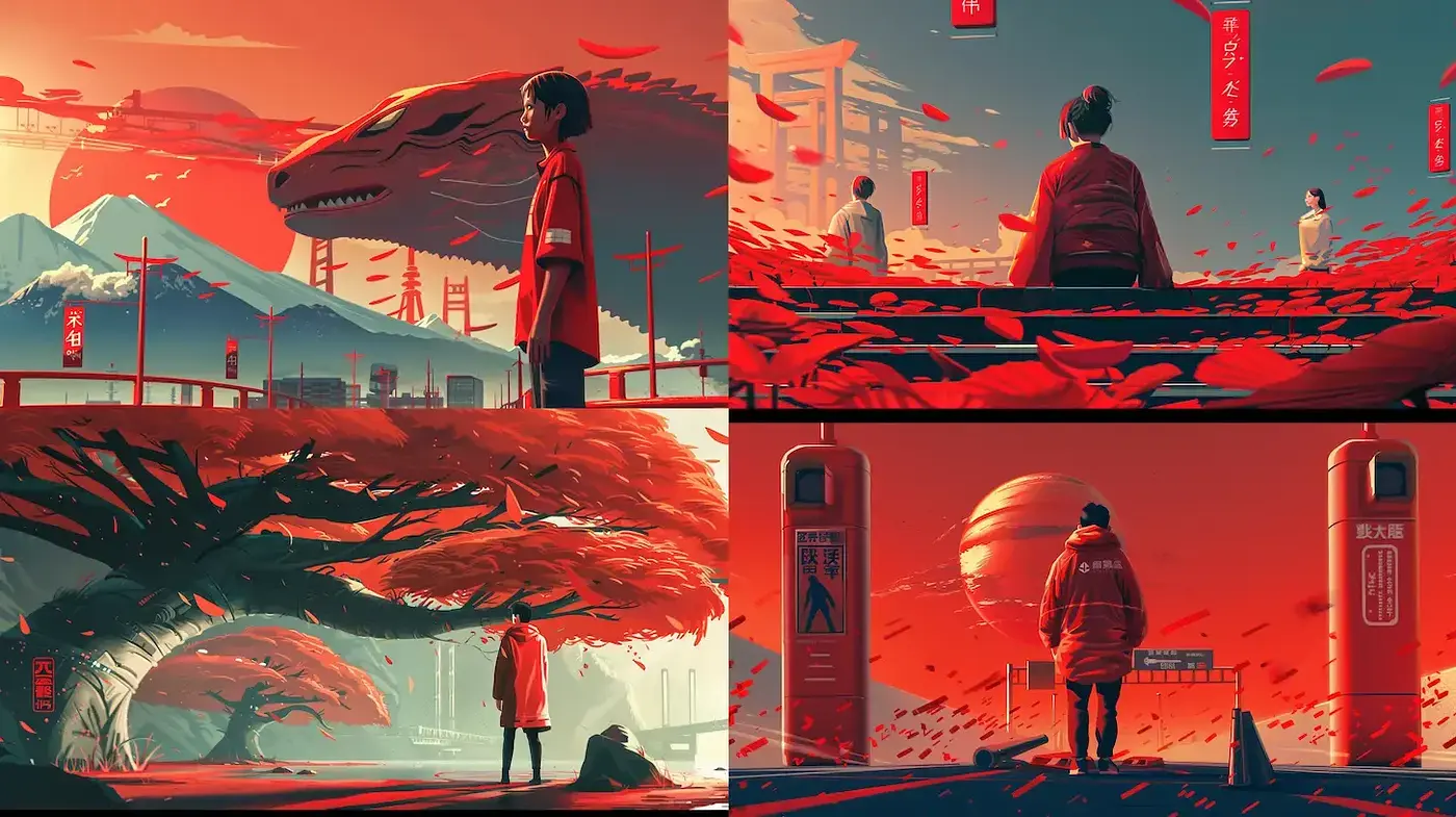 Dynamic Futuristic Visions with a Harmonious Embrace of Nature - Midjourney sref style