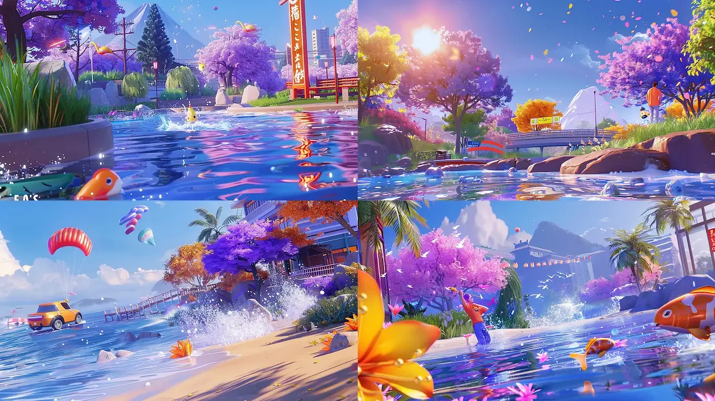 Vividly Lush Environments with a Dreamlike Quality - Midjourney sref style