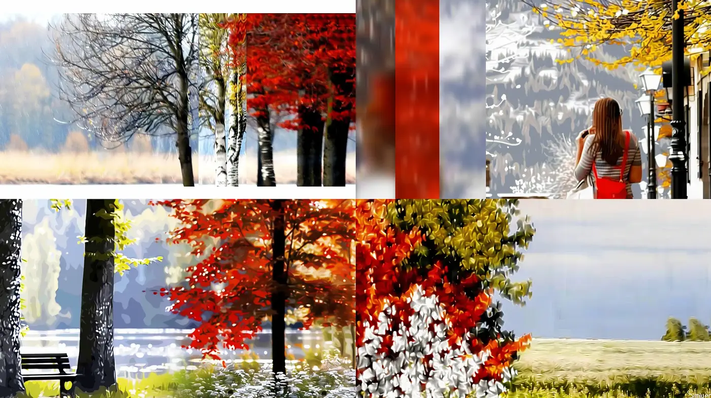 Autumnal Impressions: A Fusion of Digital Brushwork and Nature's Palette - Midjourney sref style