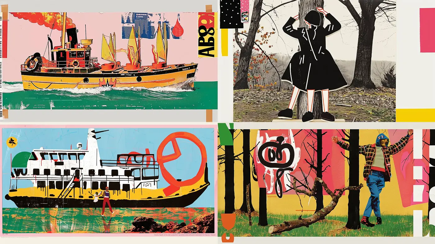 Eclectic Tapestry of Postmodern Patchwork - Midjourney sref style