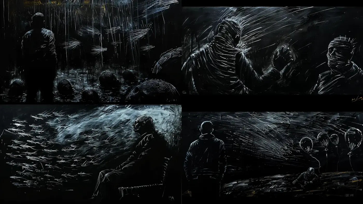 Dark and Haunting Visuals with a Graphic Novel Influence - Midjourney sref style