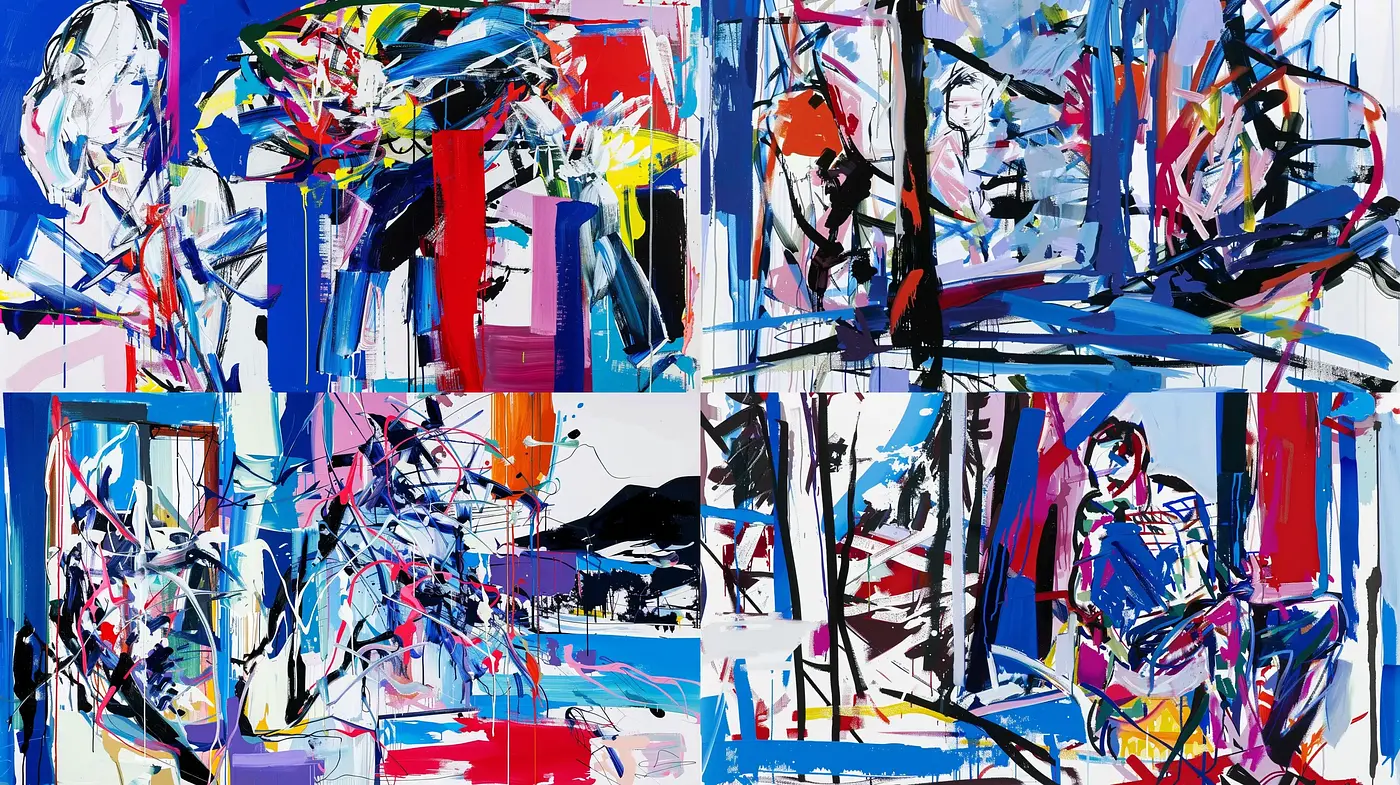 Abstract Dynamic Expressionism Bursting with Vivid Colors - Midjourney sref style