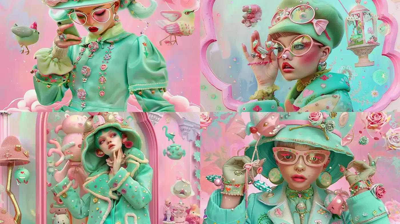 Whimsical Retro Pop Art with a Soft Pallete - Midjourney sref style