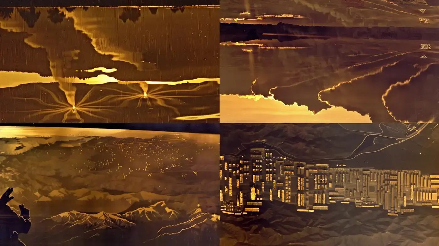 Golden Hour Dreamscape Fusion - Midjourney sref style