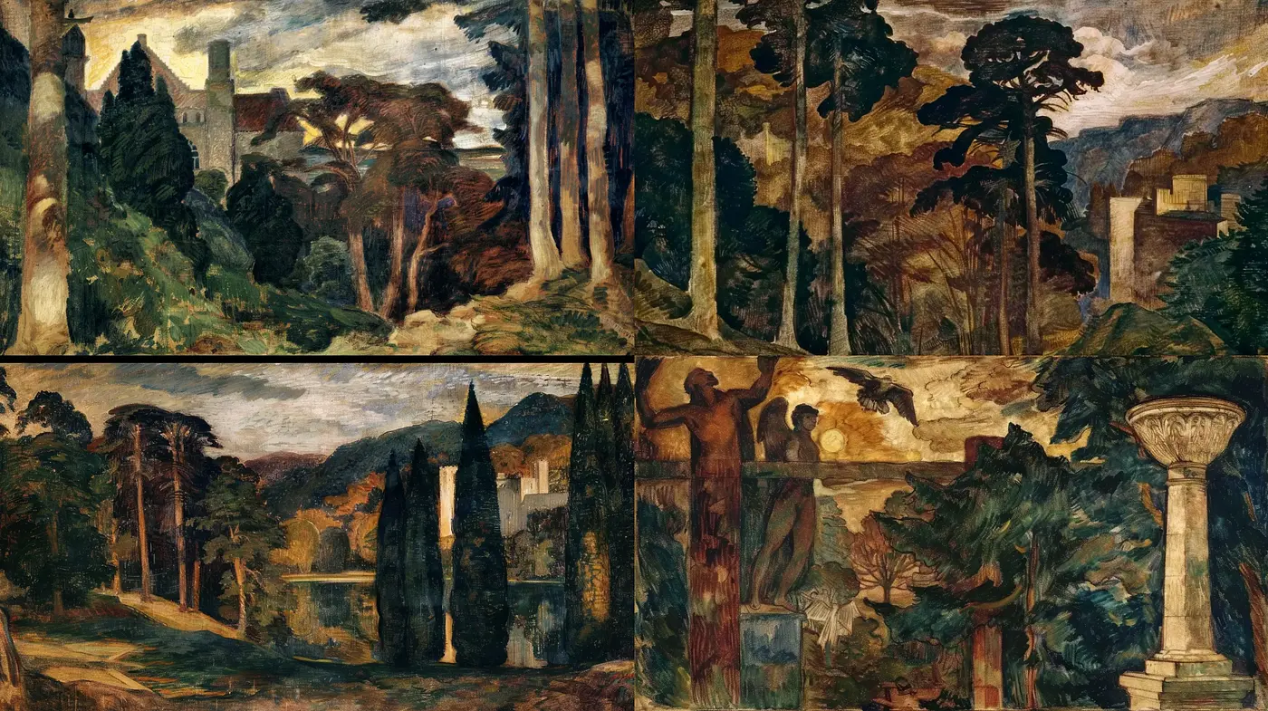 Enigmatic Post-Impressionist Forest Tableaus - Midjourney sref style
