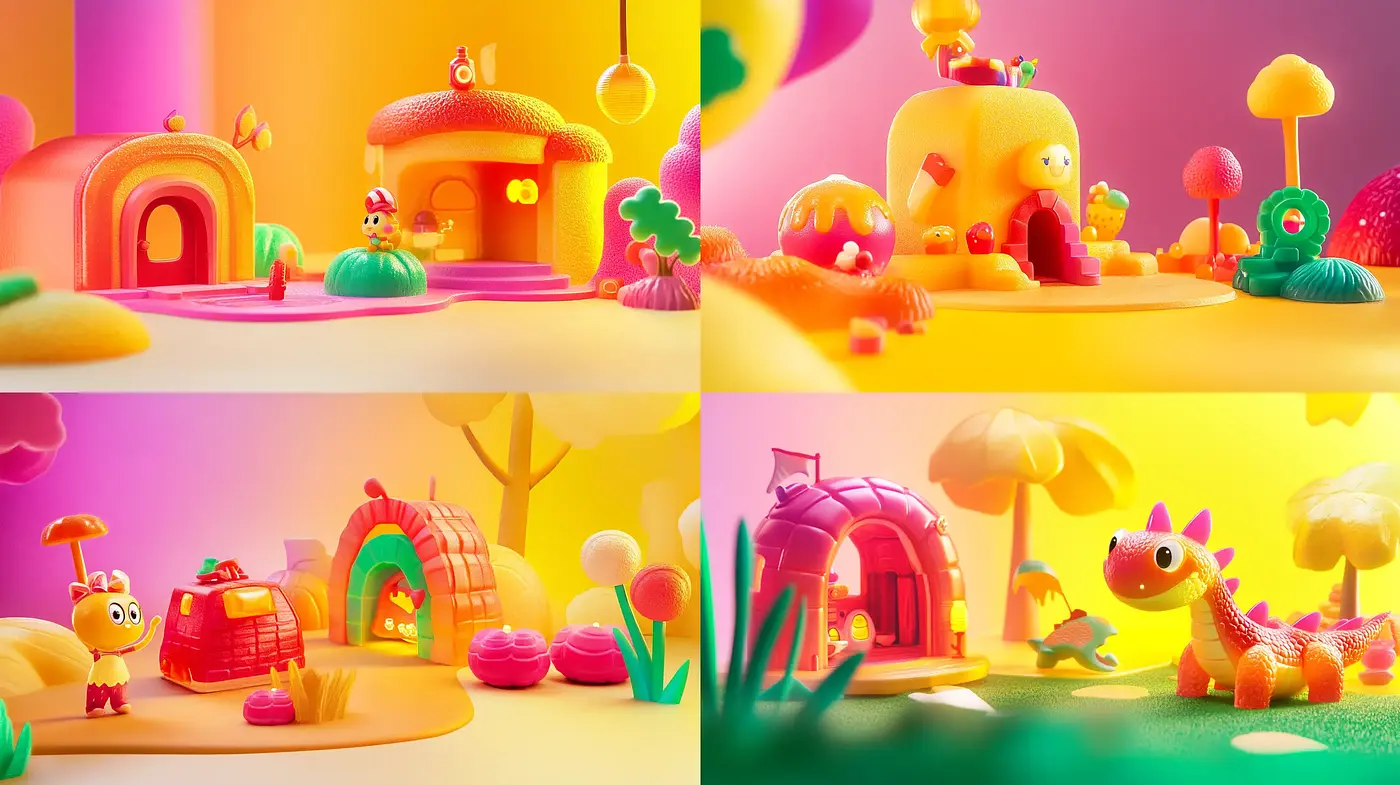 Saturated Storybook Whimsy in Animated Dreamscape - Midjourney sref style