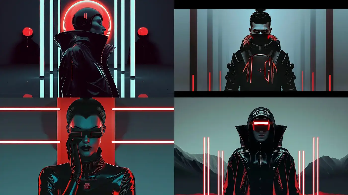 Futuristic Neon Aesthetics with a Cyberpunk Influence - Midjourney sref style