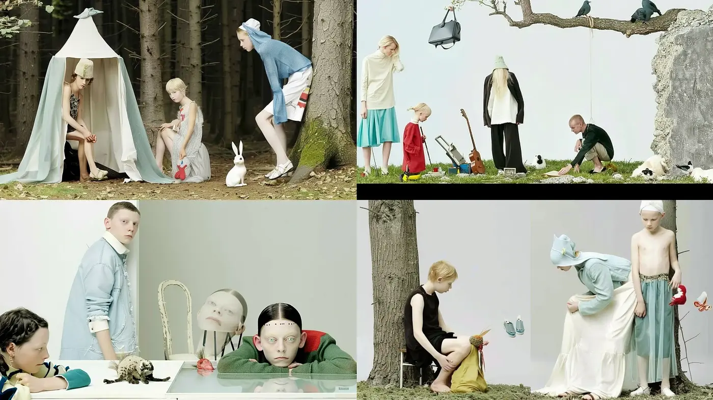 Surreal Tableau with Pastel Storybook Imagery - Midjourney sref style