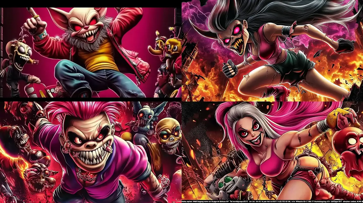 Dynamic Intensity of Comic Book Horror Fusion - Midjourney sref style