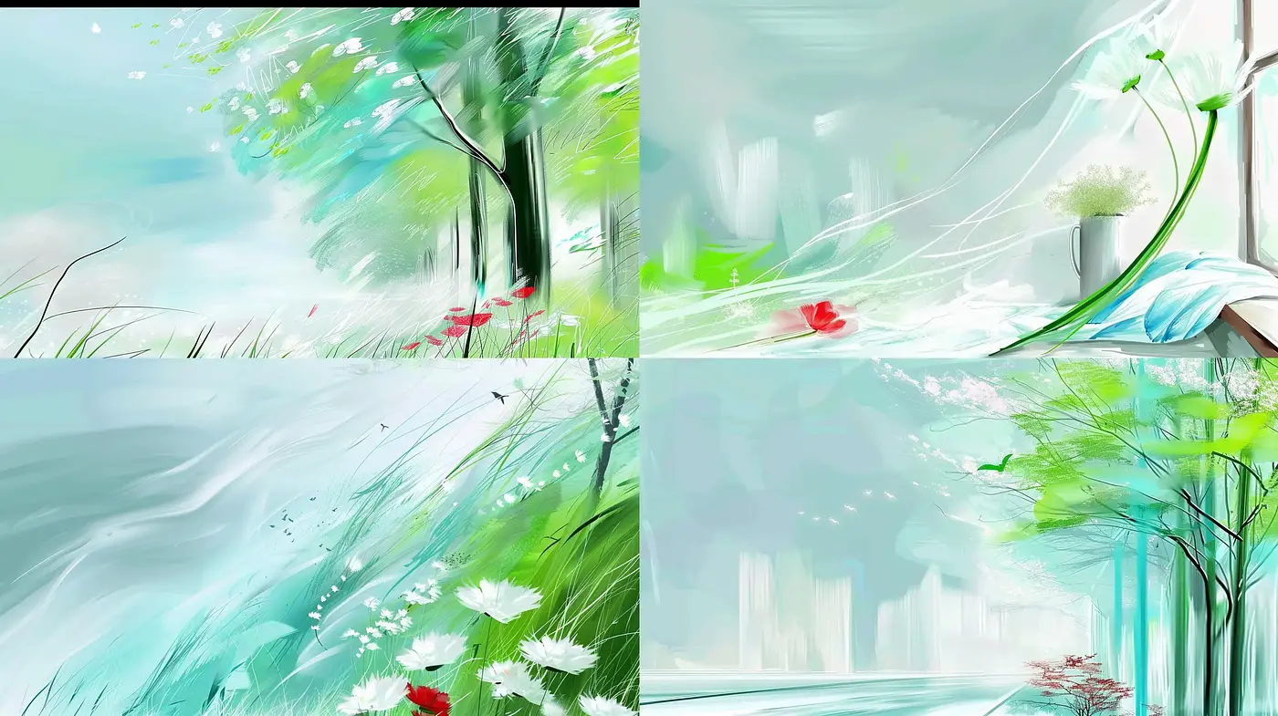 Ethereal Brushstrokes of Serenity: A Fusion of Nature's Palette with Impressionistic Overtones - Midjourney sref style