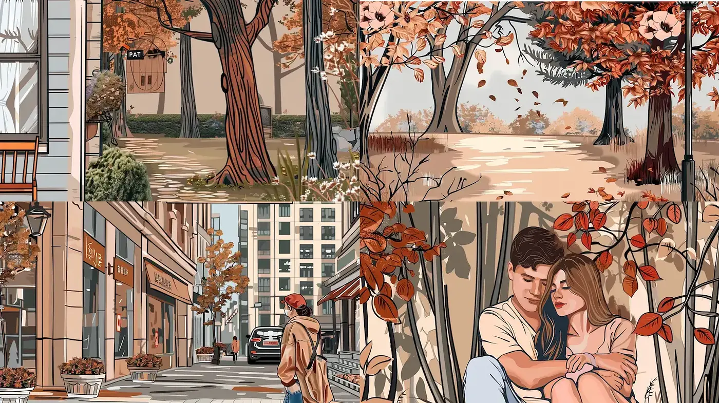 Autumn Nostalgia with Soft Illustrative Charm - Midjourney sref style