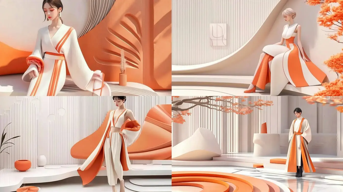 Serene Elegance in Harmonious Peach and Cream Hues - Midjourney sref style
