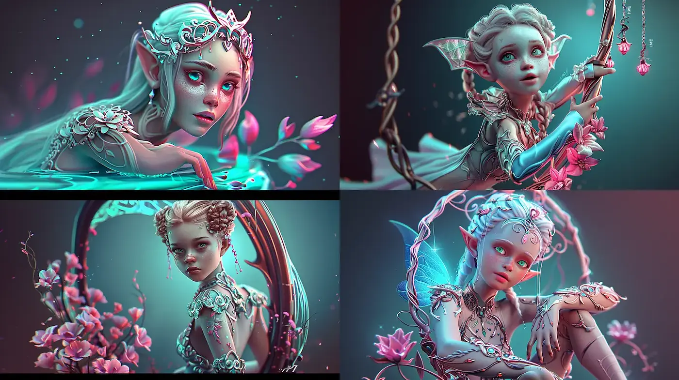 Ethereal Fantasy Aesthetic with Vibrant Color Accents and Intricate Details - Midjourney sref style