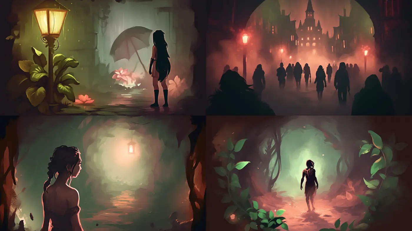 Ethereal Twilight Dreamscapes: A Fusion of Mystery and Serenity in Digital Artistry - Midjourney sref style