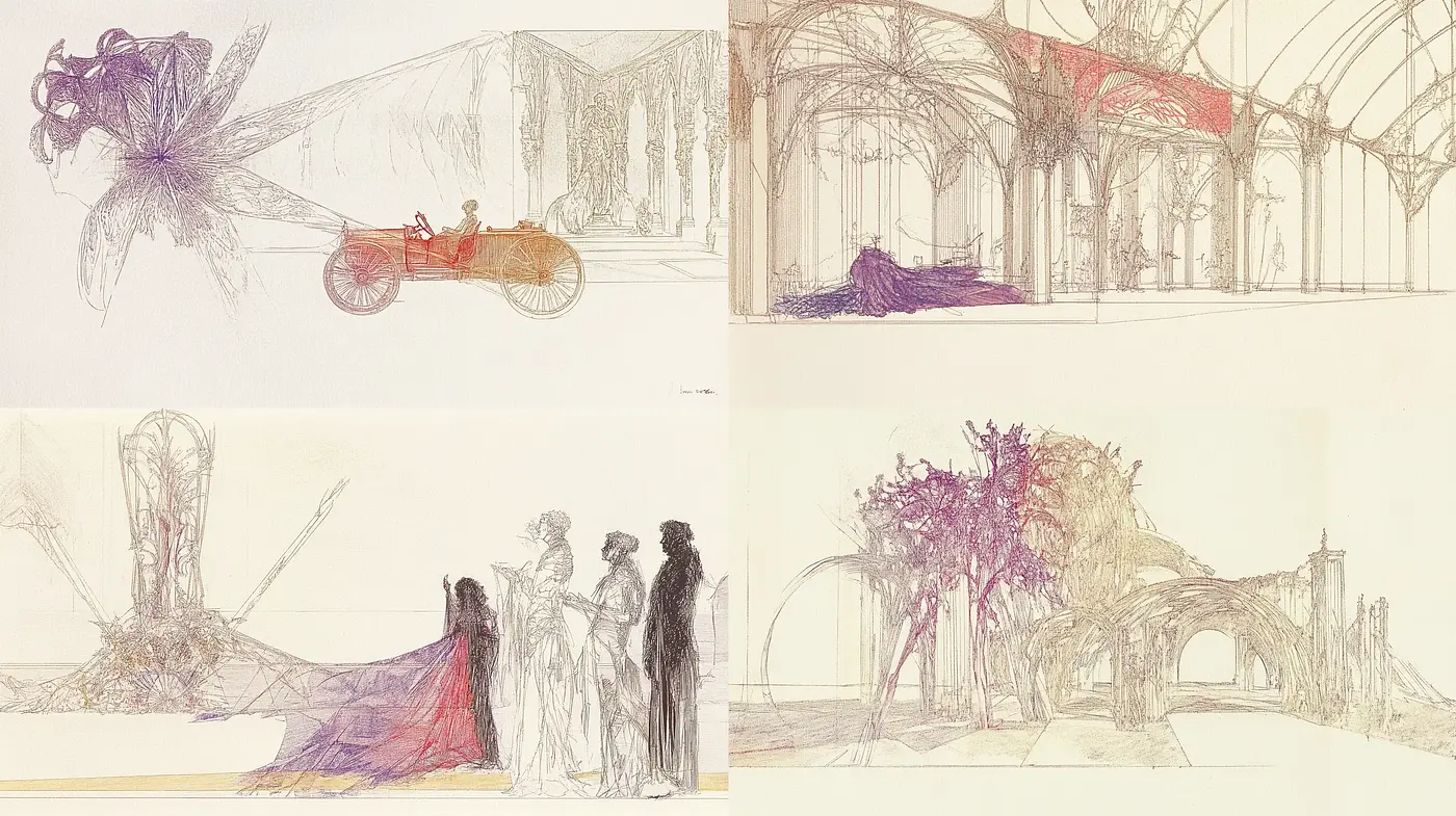 Ethereal Sketches with Soft Pastel Undertones - Midjourney sref style