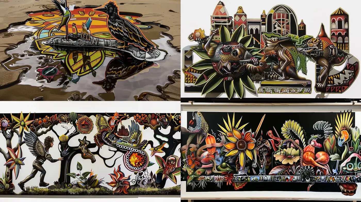 Vibrant and Detailed Fusion of Nature and Culture with a Contemporary Edge - Midjourney sref style
