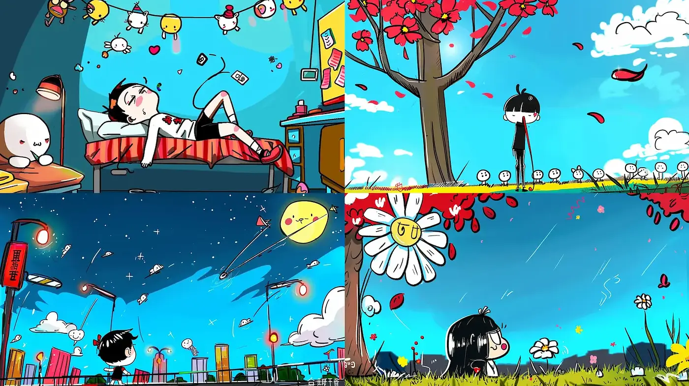 Vibrant and Playful Spring Aesthetic with Clean Lines and Cartoonish Charm - Midjourney sref style