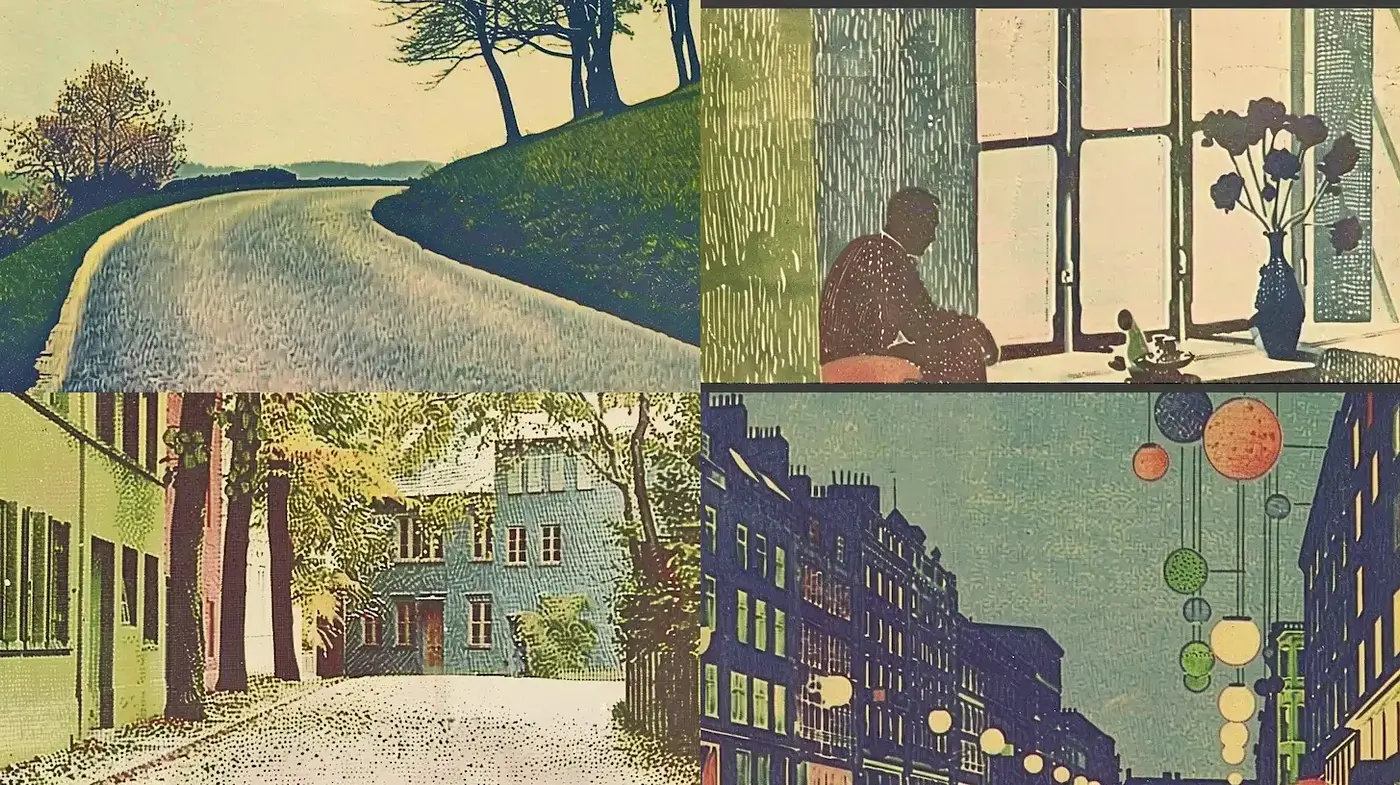 Explorations of Nostalgia through Vintage Aesthetic Landscapes and Interiors - Midjourney sref style