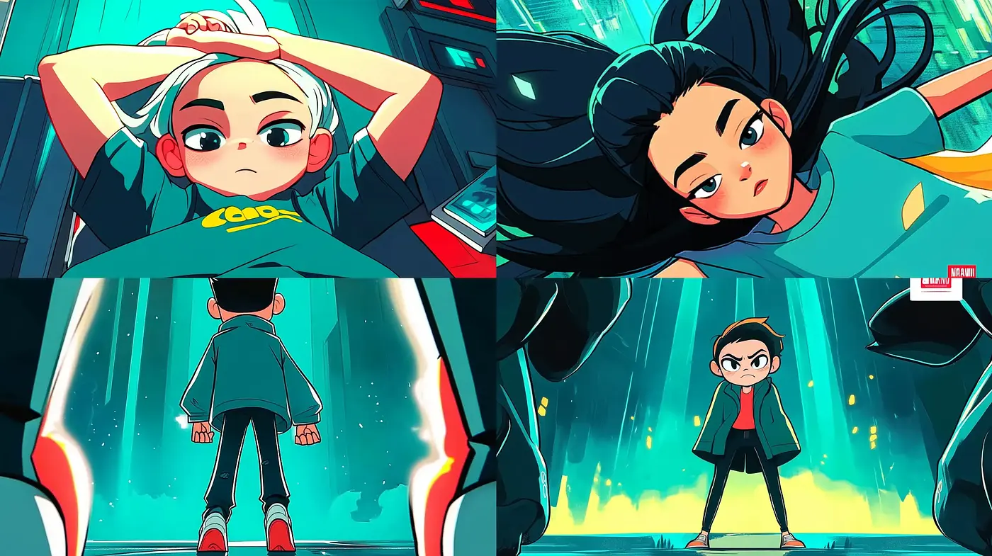 Futuristic Anime-Inspired Vivid Digital Art - Midjourney sref style