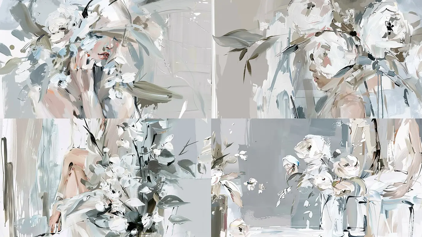Ethereal Brushstrokes and Muted Harmony: A Consistent Palette of Tranquility - Midjourney sref style
