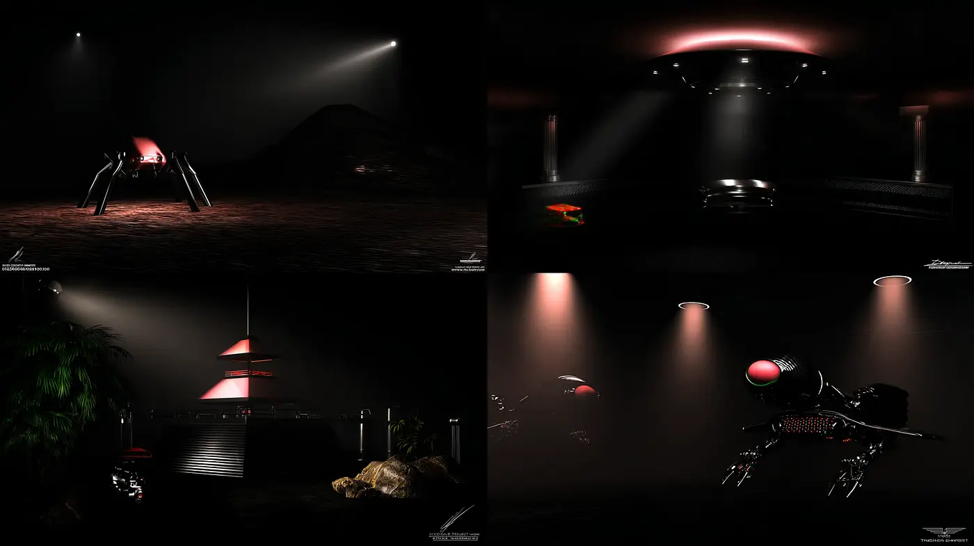 Futuristic retrofuturism with a moody atmosphere - Midjourney sref style