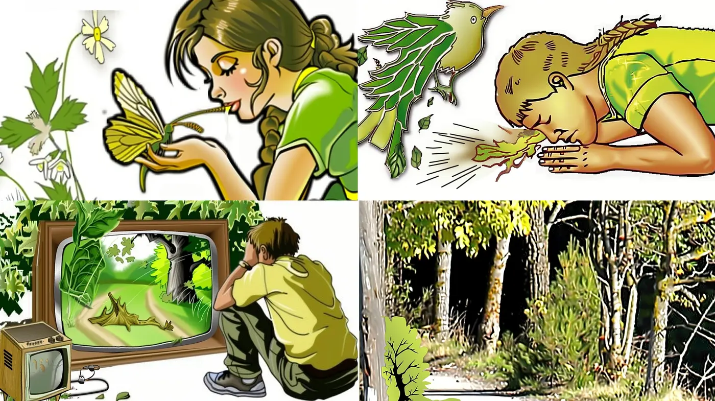 Consistent Nature-Inspired Saturation: A Harmonious Blend of Organic Tones and Lively Textures in Illustrative Art - Midjourney sref style