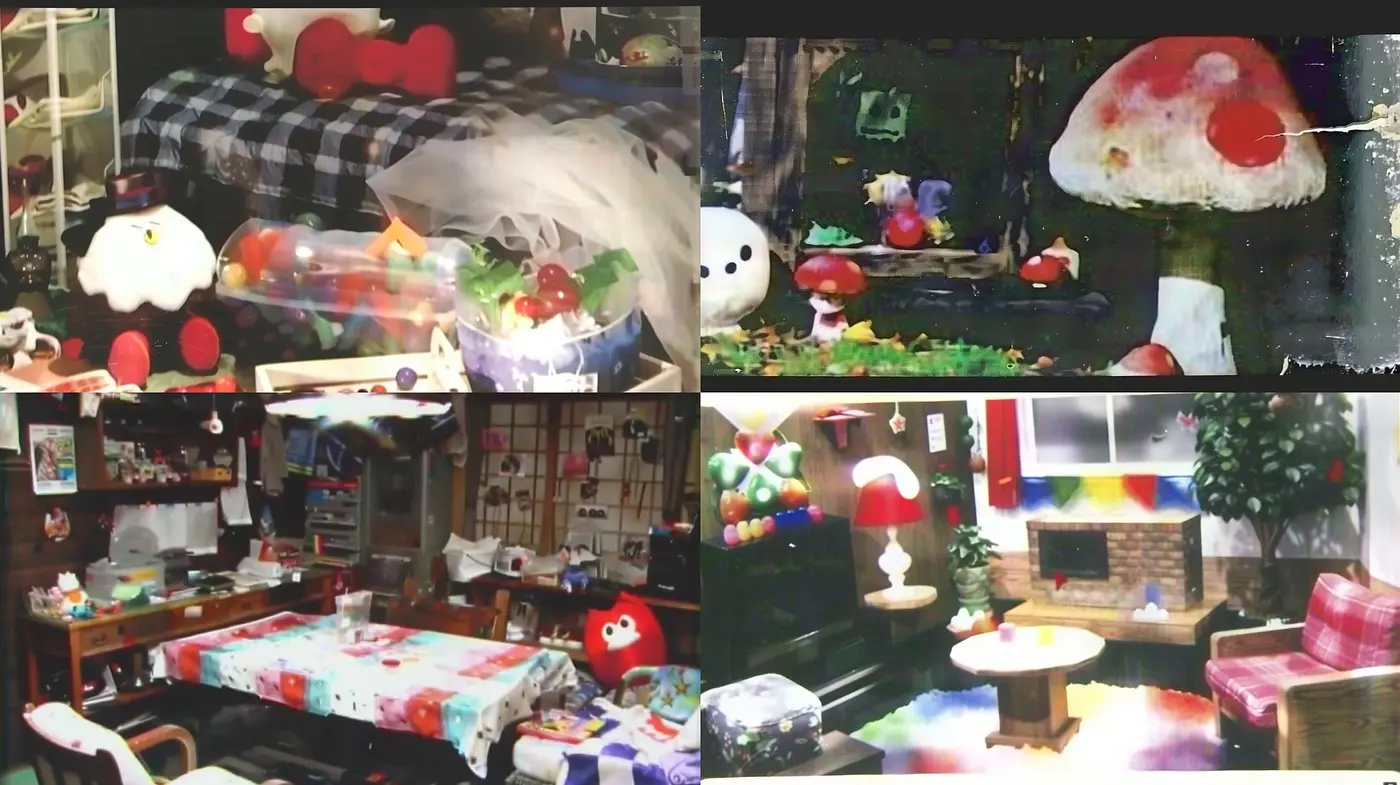 Eclectic Nostalgia: Synthesis of Vintage Clutter and Vivid Whimsy - Midjourney sref style