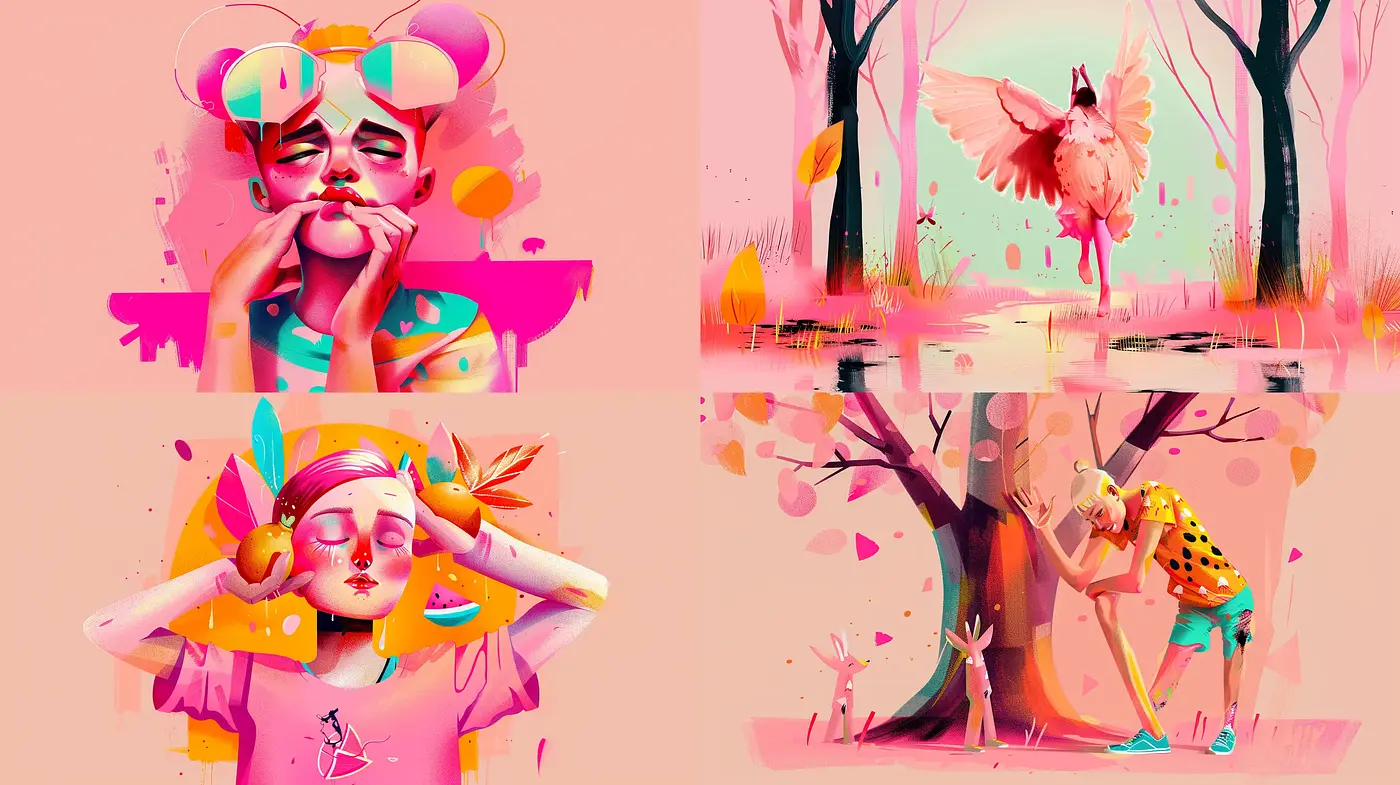 Whimsical Pastel Dreamscape Illustrations - Midjourney sref style